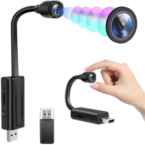 TANGMI Telecamera Spia, WiFi HD Microcamera Spia con Rilevamento del Movimento, Sorveglianza Mini Telecamera con Connessione alla Porta USB, Batteria Non Inclusa