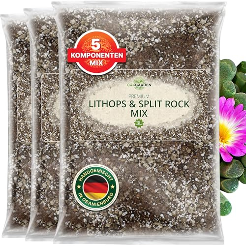 ORAGARDEN Lithops & Split Rock Erde für Sukkulenten und Kakteen- 9L Sukkulenten Substrat Erde - 5 Komponenten Kakteenerde