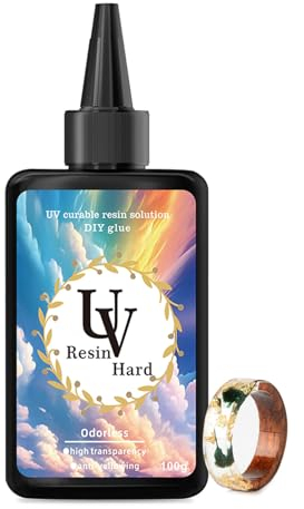-transparent UV - Clear Fast Curing Resin Useful Odorless Crystal - Clear Hard UV Resin Glue - Odorless Solar Curing Resin - for DIY Jewelry Making (100g)