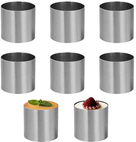 EXIN DEHCEN 8 St Dessertringe 5cm Durchmesser, Mousse Ringe Dessertring Set, Mini Tortenring Kleine Kuchenform Dessert Schimmel, Edelstahl Dessertringe und Speiseringe, für DIY Torte Fondant Sushi