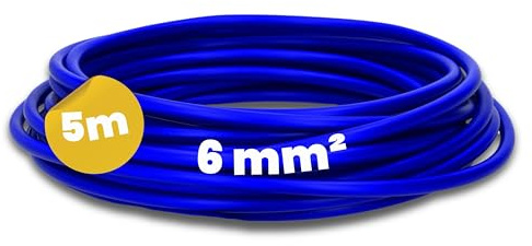 Kalitec Cavo H07V-K 6 mm² Blu Oltremare - Cavo Singolo Flessibile da 5 m | Filo di rame nudo classe 5 per cablaggio quadri elettrici, macchine industriali e automazione, resistente fino a -40 °C