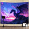 YDIDIAN Violetter Drachen-Wandkunst, mittelalterlicher Fantasie-Tier-Wandteppich, traumhafte Sternenhimmel, Kunstästhetik für Zuhause, Studentenwohnheim, Wohnzimmer, Paneele 152,4 x 101,6 cm