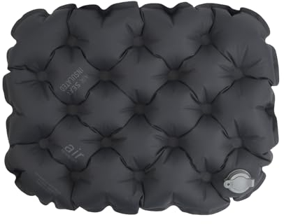 Aufblasbares Sitzkissen, Camping Kissen Ultraleicht, Ergonomisches Sitzmatte, Reisekissen Aufblasbar Klein Tragbares, Sitzunterlage Outdoor Wasserdicht, Luftkissen für Stuhl Auto Büro Strand (Grau)