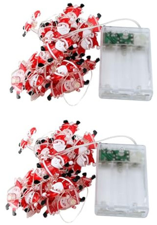 Warmhm 2stücke Weihnachtslichterkette Mit Lichtern Batteriefrei Für Innen Und Außendekoration Für Weihnachten Partys Und Festliche Anlässe Warmweiß Energiesparend Und