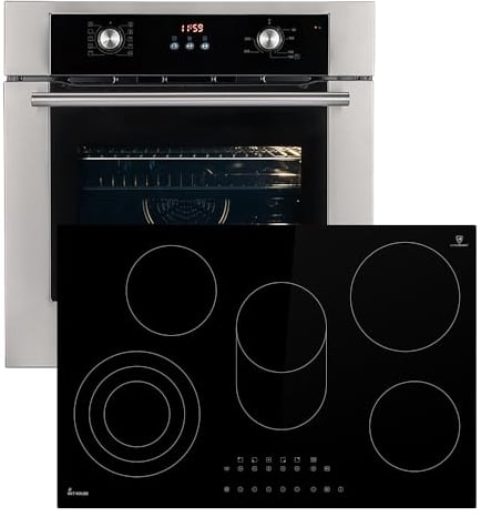 KKT KOLBE Autarkes Herdset | 60cm Einbaubackofen BO8810SS | 77cm Kochfeld KK7705RL | Grill | Heißluft | Teleskopauszüge | Timer | 2-fach Wärmeschutzverglasung | Kindersicherung | SET8810KK77RL