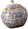 Porcelain Canister Tea Tin Tabletop Ornament with Lid for Home Decor Tea Storage Moisture Proofs Tank for Tea Salts Nuts Coffee