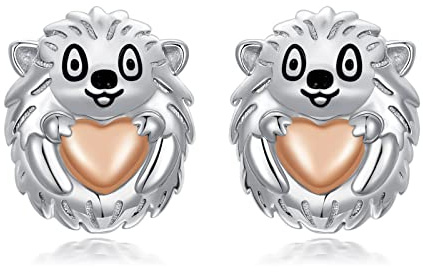 CUPENDA Ente/Hund/Wolf/Katze/Igel/Schmetterlings Ohrringe 925 Sterling Silber Niedliche Tier Ohrstecker Weihnachten Valentinstag Schmuck für Damen Tierliebhaber
