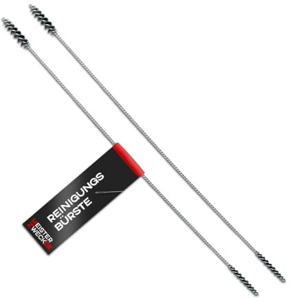 MEISTERZWECK4U - 2X Reinigungsbürste für Kaffeevollautomat - Edelstahl Bürste aus Nylonfasern zum Reinigen der Kaffeemaschine - Reinigt Milchschläuche, Kaffeeausläufe, Milchaufschäumer & Brühgruppen