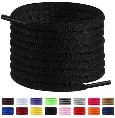 Dafannis Lacets ovales pour chaussures de sport, 2 paires de lacets demi-ronds pour baskets, chaussures de course, chaussures de basket et baskets