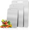 Set of Three Double-Sided Cutting Boards, Stainless Steel Cutting Board,304 Stainless Steel Cutting Board for Vegetables, Meat and Fruit (S)