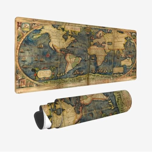 Topographic Map Mouse Pad,Large Mouse Mat 27.56x11.82inch,Landscape Desk Mat,Gaming Mouse Pad Waterproof,Soft Smooth Surface Anti-Slip Rubber Base Gaming Mouse Mat,Improved Precision and Speed JC-620