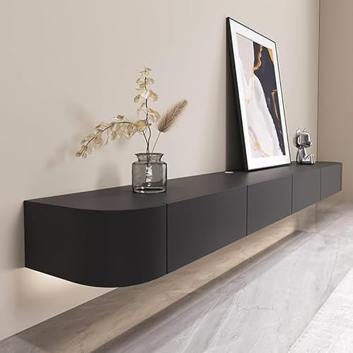 FGNIXLN Meuble TV,Largeur 180 cm,Lowboard TV,Meuble TV Suspendu,Meuble Salon,Style Moderne Noir