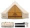 ShinHye Glockenzelt 3m/4m/5m Glamping Zelt für 3-8 Personen Wasserdicht Jurten Zelt für Outdoor Camping Familienzelt Segeltuchzelte mit Herdbuchsen (Beige, 5M-Waterproof)