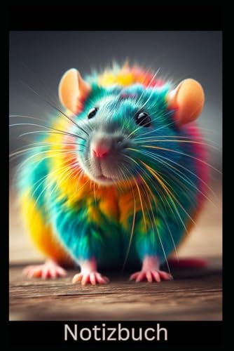 Notizbuch lustige Farbratte, Buch: Das perfekte Geschenk für Farbratten Liebhaber & Fans, m. Rattenmotiv,Ratten: Tagebuch, Journal, Taschenbuch, ... Rats Softcover,Accessoires, Deko,Damen,Herren