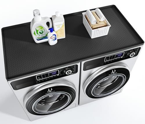 Waschtrockner-Arbeitsplatte, 137,2 x 69,8 cm, große Waschmaschinen- und Trocknerabdeckungen für die Oberseite, rutschfeste, wasserdichte Silikon-Trockner-Oberseite, Schutzmatte, Waschtrockner Topper