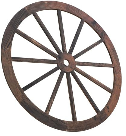 BESPORTBLE Dekoratives Wagenrad Aus Holz Im Vintage-Stil – 50 cm Große Wanddekoration Für Garten - Bar Und Terrasse – Rustikales Holzrad Als Blickfang Für Ihr Zuhause