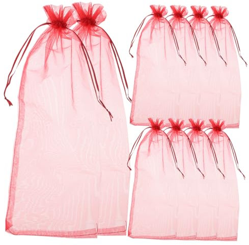 Ipetboom 10 Pezzi sacchetti di vino in organza bottiglia di vino chiaro sacchi di vino segreto birra sacchetto organza regalini fine festa bomboniere matrimonio borse per bottiglie di vino