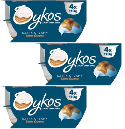 Luxury Greek Yogurt pots 12x110g - Oykos (Salted Caramel)