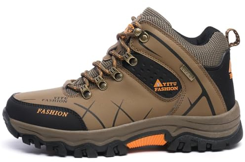 Wanderschuhe Herren Wasserdicht Trekkingschuhe Damen Wanderstiefel Outdoorschuhe männer Bequem Leicht Bergstiefel für Camping (Khaki, Erwachsene, Herren, 39, Numerisch, EU Schuhgrößensystem, M)