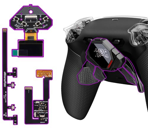eXtremeRate Spark Remap Kit für ps5 Controller BDM-030/040/050 Modell, Instant Clicky Trigger Modul & 4 Konfigurierbar Back Paddles mit OLED-Display Upgrade Umbau Set für ps5-Schwarz