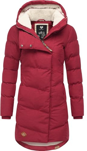 Ragwear Damen Wintermantel Pavla, wasserdichter Steppmantel, vegan | Länge: oberschenkellang | Wärmegrad 3 von 3 – wärmende Wattierung | wasserdicht & atmungsaktiv | Kapuze mit Fleecefutter