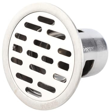 Rengue Stainless Steel Shower Drain with Anti-Block Filter, Filter, 7.5x7.5cm, Dual-Layer, Removable Design, Deep Water Seal, for Bathroom Stainless Steel Shower Drain with (Deep water seal 50