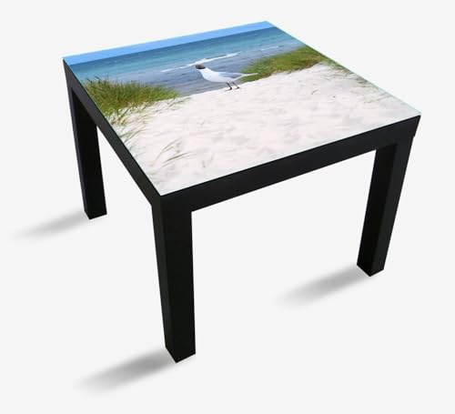 Wallario Glasplatte, Schutzplatte 55 x 55 cm - geeignet für IKEA Lack Tisch, für Beistelltisch/Couchtisch, Möwe auf der Düne