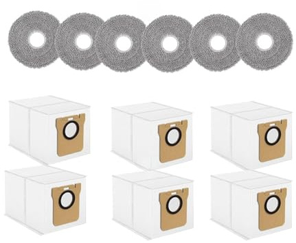 Disposable Dust Bag Mop Cloths, Compatible for Xiaomi, 5 Pro /OV21CN /X10 Plus /X20 Plus /M30 Pro /M30S Robot Vacuum Cleaner Accessories Part.(12pcSet)