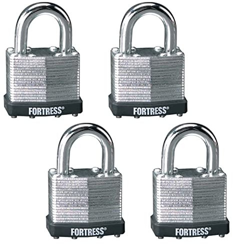 Master Lock Cadenas 1803Q en acier laminé, lot de 4, clés identiques