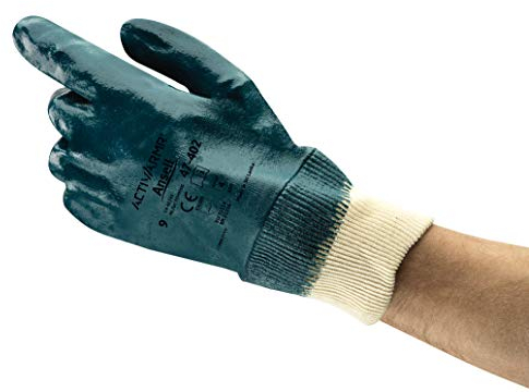 Ansell ActivArmr 47-402 Heavy Duty Work Gloves, Cut and Oil Resistant, Industrial PPE Workwear, Silicone Free Nitrile Coating, Size XL (12 Pairs)