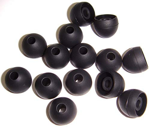 Xcessor 7 Paar (Satz Mit 14 Stück) Silikon-Ersatz-Ohrstöpsel für die Meisten In-Ear-Kopfhörer/Ohrhörer. Mittlere Größe (M). Schwarz