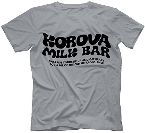 Korova Milk Bar A Clockwork Orange Inspired T-Shirt, Grau, Large