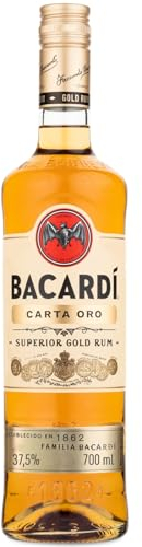 BACARDÍ Carta Oro Superior Gold Rum, 37,5% Vol., 70 cl/700 ml, legendärer goldener Karibik-Rum aus dem Hause BACARDÍ, perfekt für Cuba Libre