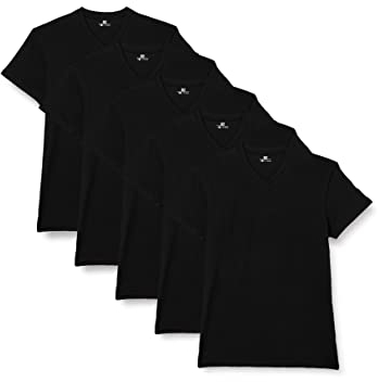 Lower East LE156 Maglietta, Nero (Confezione da 5 Pezzi), 3XL (Pacco da 5) Uomo