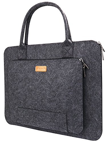 Ropch 17,3 Zoll Laptoptasche, Filz Notebooktasche Laptop Schutzhülle Aktentasche Laptop Hülle Sleeve Case mit Griff Kompatibel mit17 Zoll Dell/HP/Lenovo/Acer/Asus - Dunkelgrau