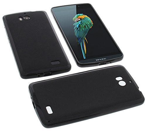 foto-kontor Tasche kompatibel mit TP-Link Neffos C5 Max Gummi Hülle TPU Schutz Handytasche schwarz