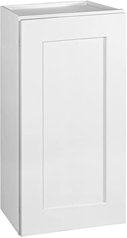 Design House Brookings Fully Assembled Shaker Style Tall Wall Kitchen Cabinet W1530, Wood, White, 15x30x12