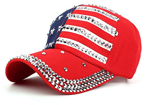 Amerikanische Flagge Baseball Cap Sparkle Strass USA Flag Deim Hip Hop Hut, 2c, Einheitsgröße