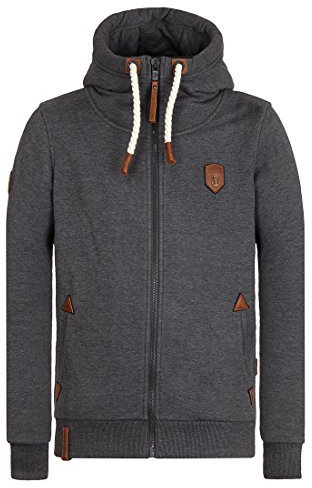 Naketano Herren Kapuzenjacke Schwarzkopf Kapuzenjacke anthracite melange Small