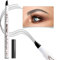 Music Flower Eyebrow Pencil, Dark Grey Brow Pencil, Waterproof Brow Pen with 4 Micro-Fork Tip, Smudgeproof Fine Sketch Long Lasting Pen