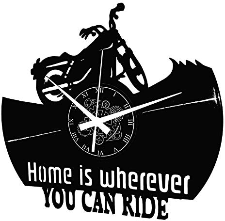 Instant Karma Clocks - Vinyl Wanduhr | Motorradrennen | Motorrad | Moto | Geschenkidee Dekorativ