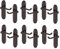 Golden Grace Epsom Style Victorian Premium Shaped Door Lever Latch in Black Nickel Finish - 6 Pairs