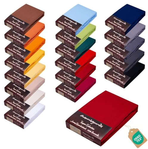 AVANTGARDE Premium Topper - Spannbettlaken - 140x200-160x220 cm - extra niedriger Steg - für Boxspringbett - Topperauflage - Spannbetttuch Jersey Baumwolle (17 Bordeaux, Topper 140x200-160x220cm)