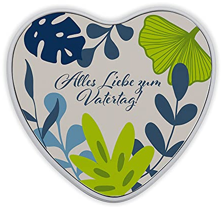 stempel-fabrik Geschenkdose in Herzform mit Aufdruck - Alles Liebe zum Vatertag! - Keksdose - Metalldose - Geschenkidee zum Vatertag - Vatertagsgeschenk - Herzdose - Geschenkbox - Aufbewahrungsbox