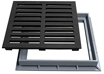 Marley Einlaufrost Gussrost Rost mit Rahmen 30x30cm befahrbar für Einlaufschacht Gully