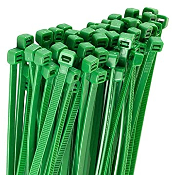 Lot de 40 colliers de serrage en plastique, largeur 3,6 mm, attaches vertes pour jardin, colliers de serrage pour électricien et jardinage (3,6 x 250 mm)