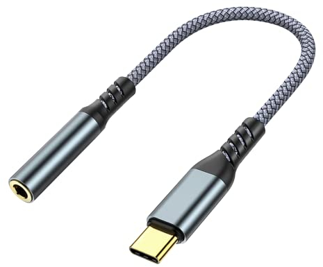 HORJOR USB Typ C auf Klinke Adapter für 3,5mm Kopfhörer, USB C Dongle Aux Audio Adapter mit DAC Chipsatz für Stereo Kabel Audio