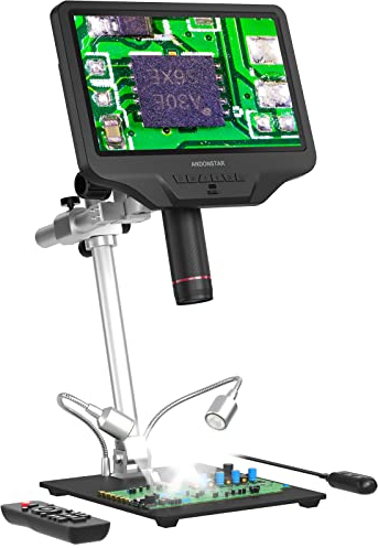 Andonstar AD409 Pro HDMI Digitales Mikroskop, 10,1 Zoll Lötmikroskop, 300X USB Elektronische Mikroskopkamera für professionelle PCB-Löten, Leiterplatte, unterstützt Windows PC