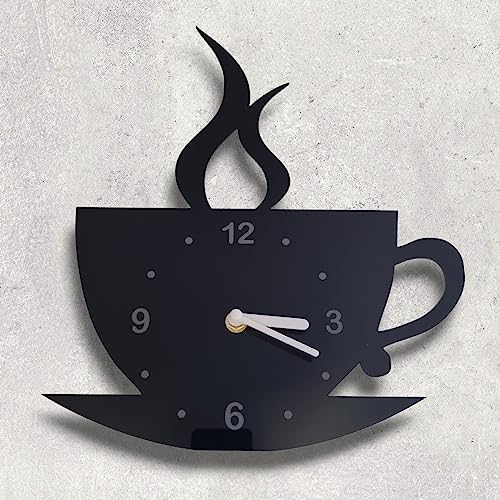 Super Cool Creations Coffee Cup Shaped Acrylic Clocks - Many colours and Personalised Engraving