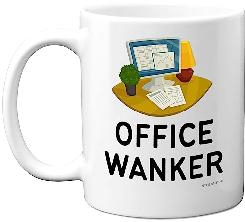 Mug humoristique de bureau – Office W**ker – Noël amusant pour homme et femme, tasses de bureau, tasse à café, tasse à thé, cadeau d'anniversaire fantaisie, blague, 325 ml, passe au lave-vaisselle et